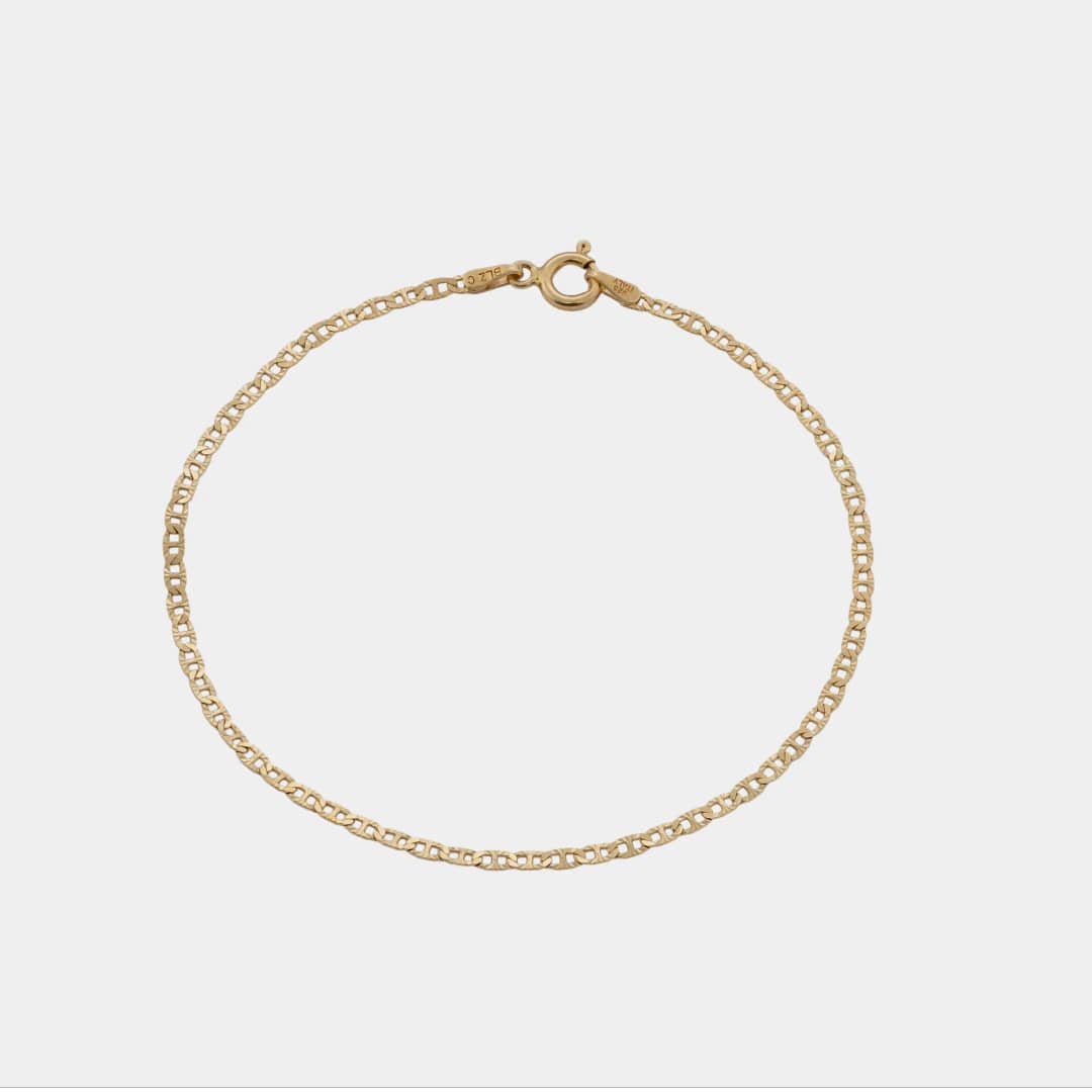 Pulsera Escalera Con Destellos IT 2.10 mm 19.5 cm en oro laminado 18K - Ofir18K