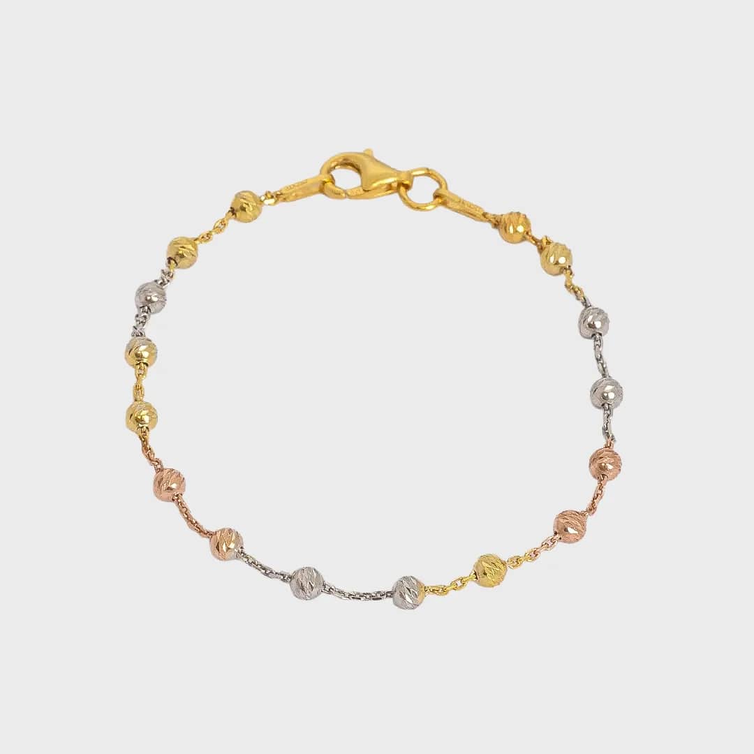 Pulsera Station Redonda 3C IT 19.5 cm en oro laminado 18K - Ofir18K